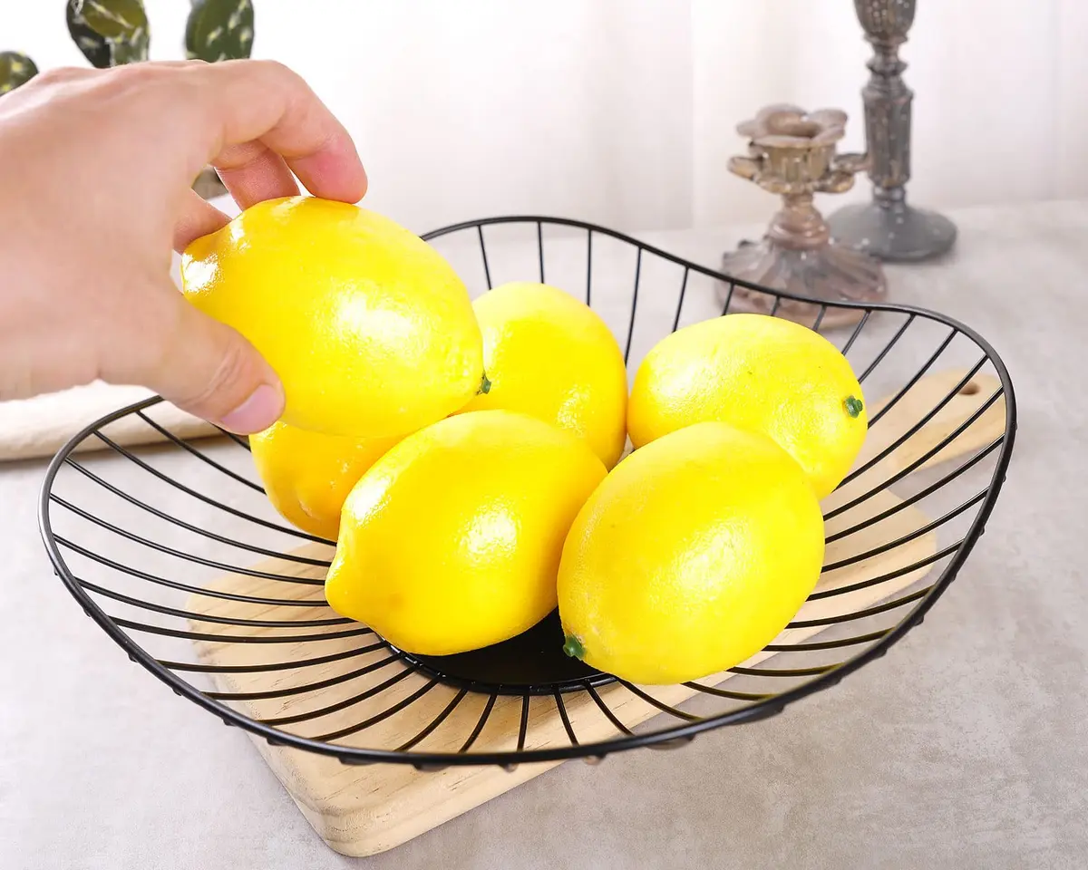 IBWell Short Curved-Edge Modern Creative Stylish Single Tier Dish, 10.9" (27.99cm) Square Metal Fruit Basket | Elegant Kitchen Decor - view 5