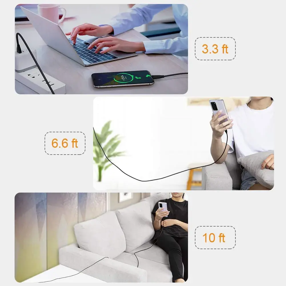 CableCreation USB C to C Cable 2m (6.6ft) 60W Fast Charging | Black - view 5