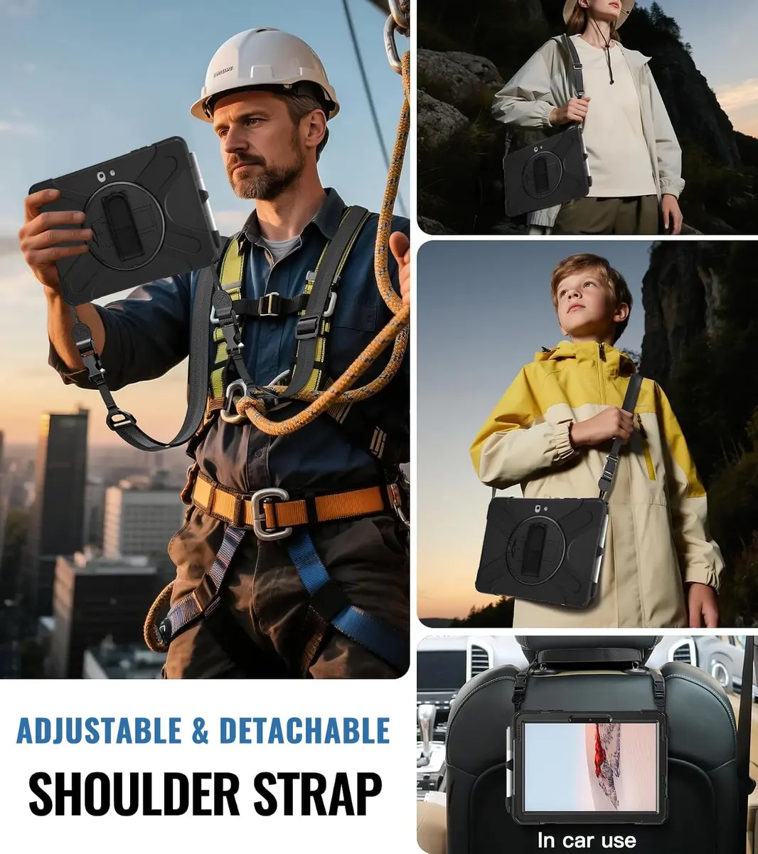 DreamerX Portable Electronic Device Cover for Microsoft Surface Go 4/3/2 with Strap, Black | Shockproof & Water Resistant - view 4