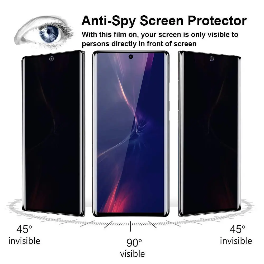 YWXTW Red 2 Pack Privacy Screen Protector for Samsung Galaxy Note 20 Ultra | Anti-Spy Black Tempered Glass - view 2