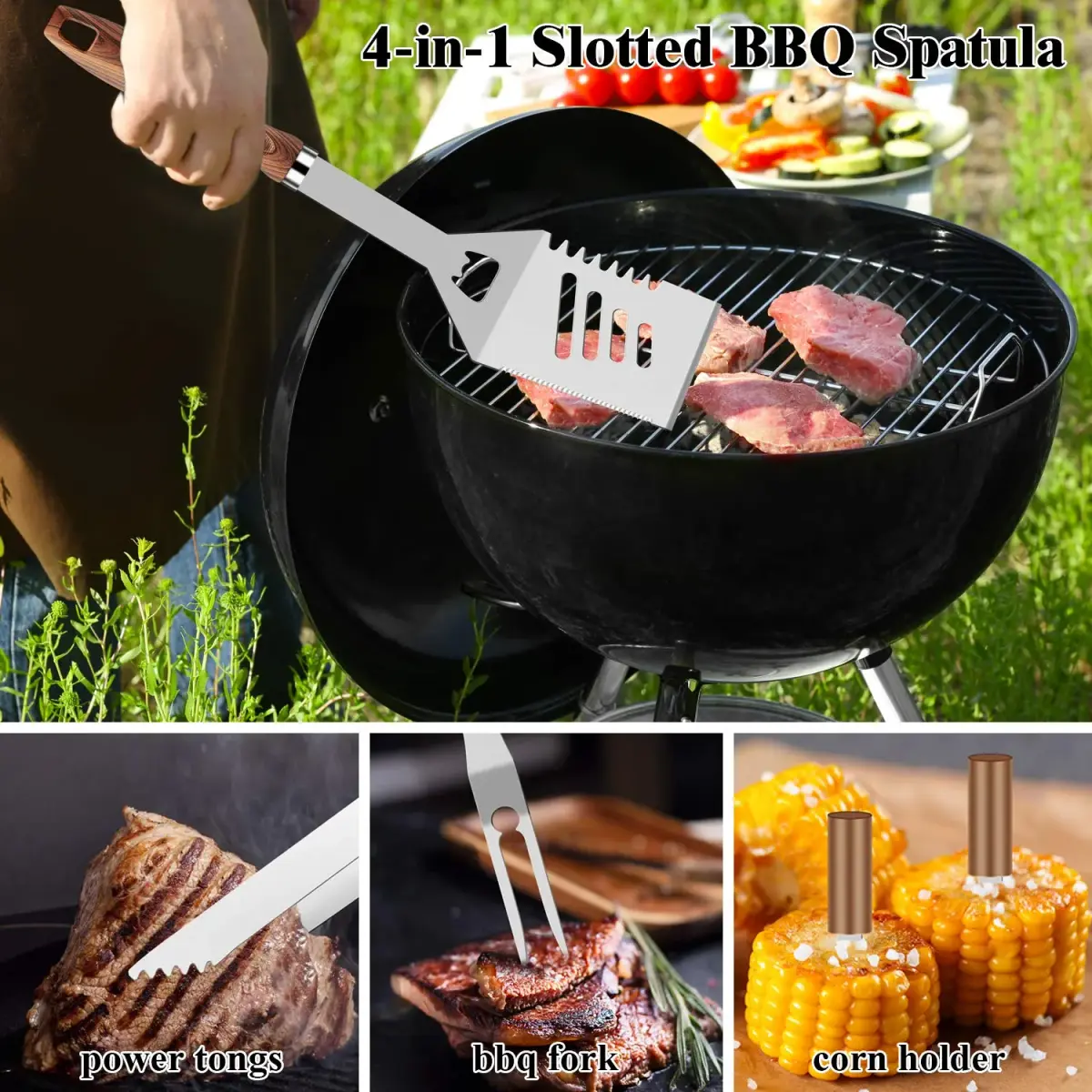 ROMANTICIST 23-Piece Heavy Duty Grilling Tool Set with Meat Claws & Canvas Bag | Stainless Steel BBQ Accessories - view 5