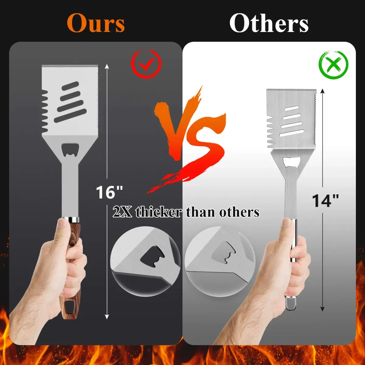 ROMANTICIST 23-Piece Heavy Duty Grilling Tool Set with Meat Claws & Canvas Bag | Stainless Steel BBQ Accessories - view 4