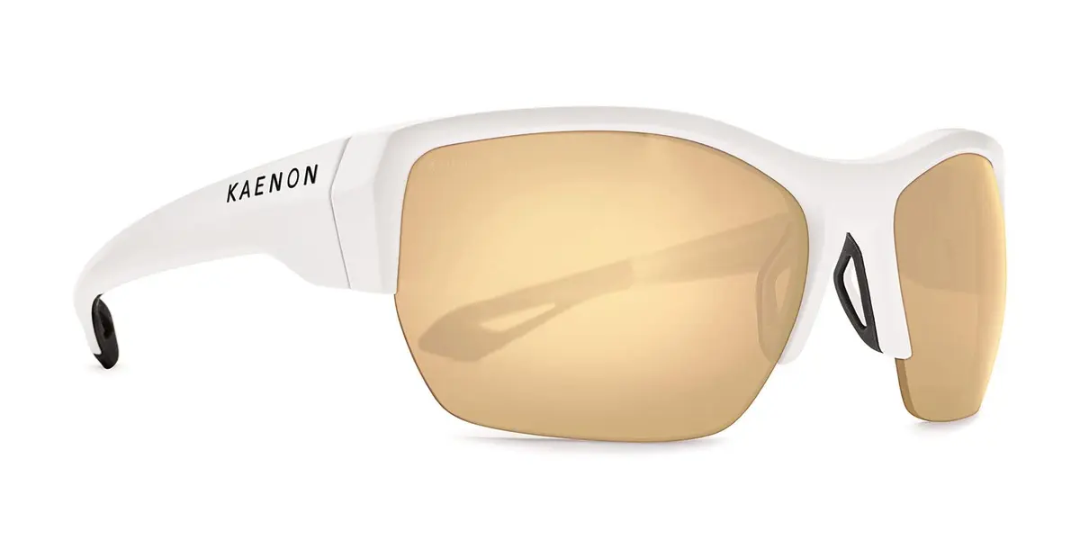 Kaenon Arcata SR Sunglasses - Matte White Black | Polarized Ultra Gold Mirror, One Size, Sport - view 2