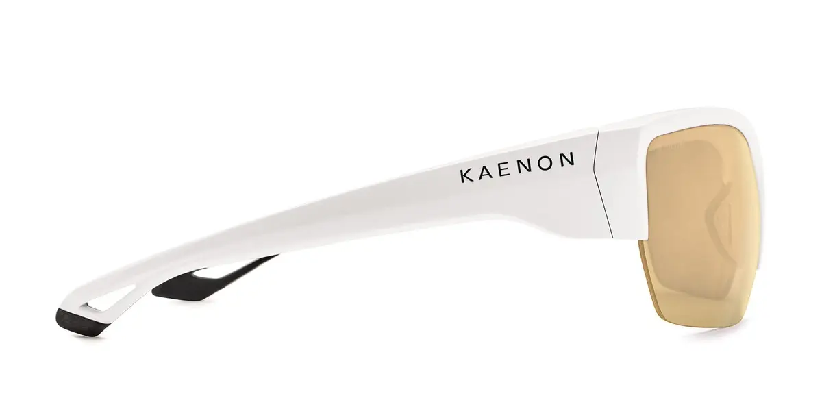 Kaenon Arcata SR Sunglasses - Matte White Black | Polarized Ultra Gold Mirror, One Size, Sport - view 3