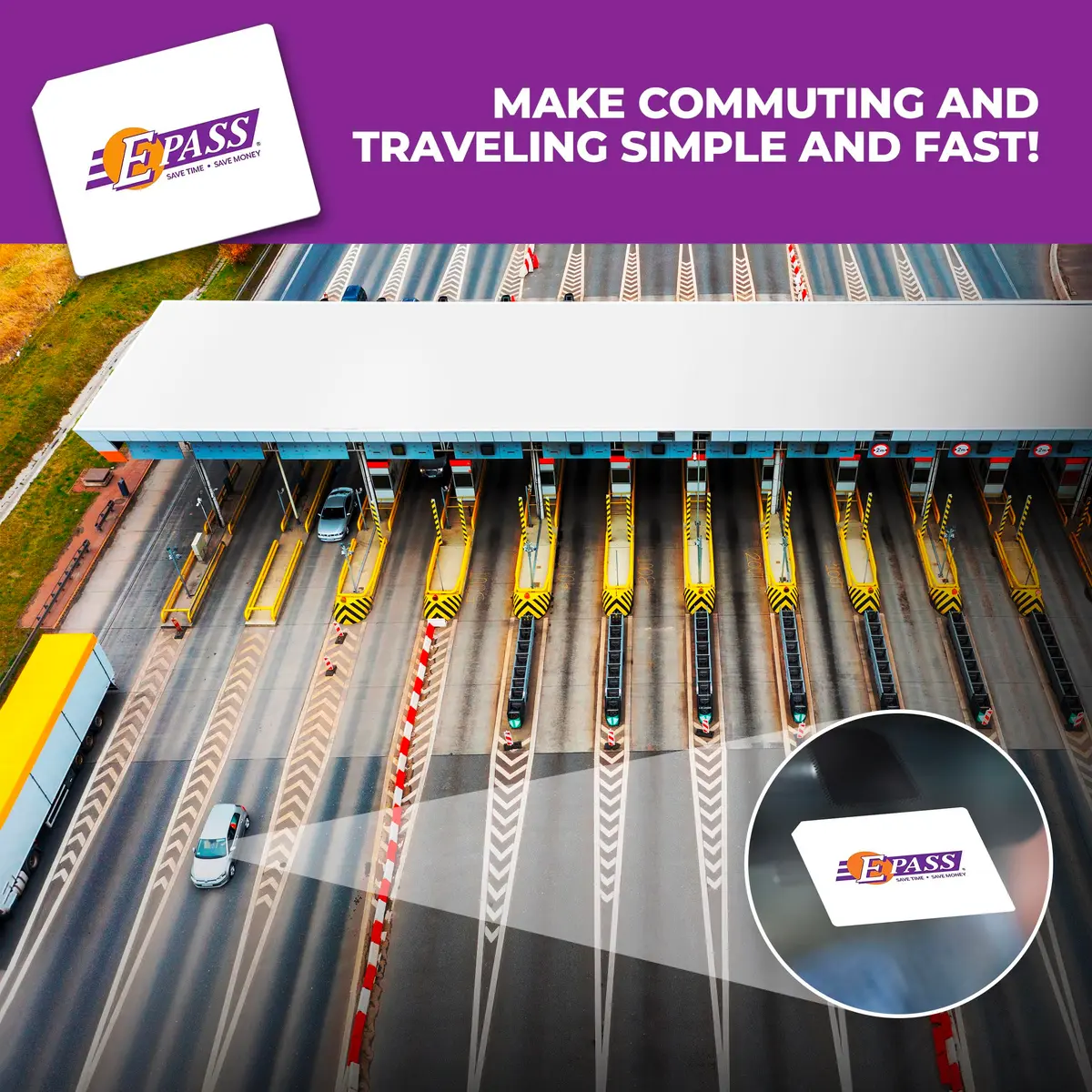E-PASS Electronic Toll Sticker; Works on Toll Roads in FL, GA & NC | Universal Fit - view 5