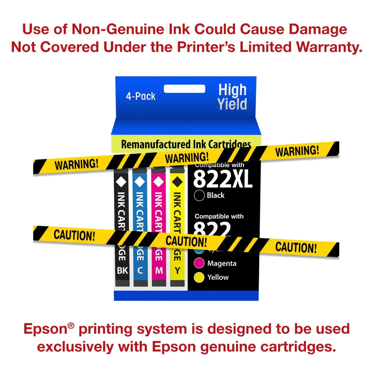 Epson 822 DURABrite Ultra Ink High Capacity Black & Standard Color Combo Pack | 300 Pages Black - view 4