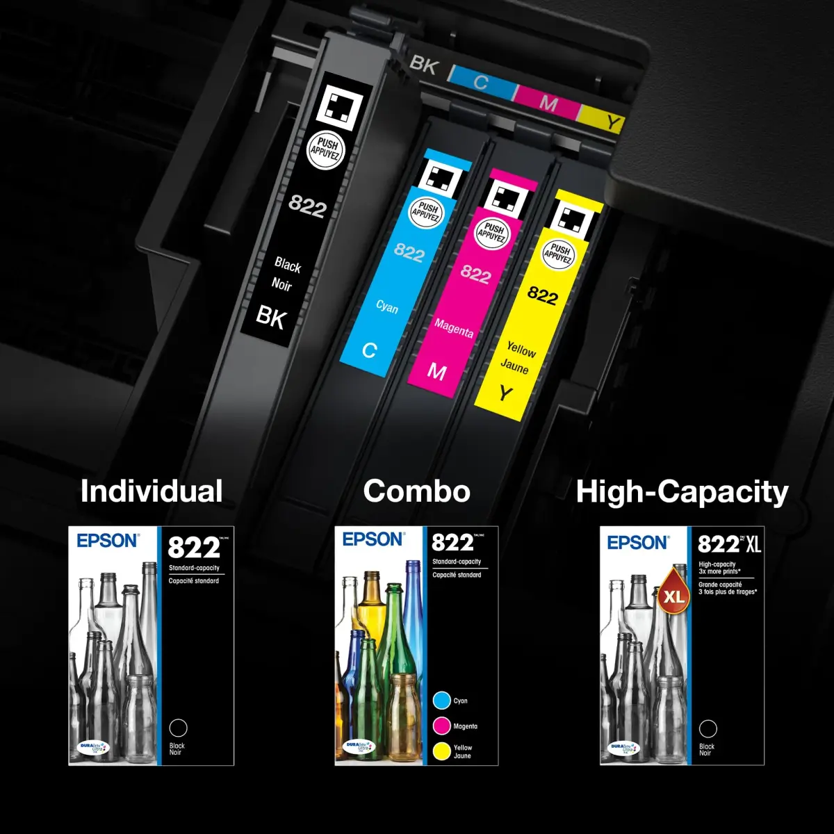 Epson 822 DURABrite Ultra Ink High Capacity Black & Standard Color Combo Pack | 300 Pages Black - view 7