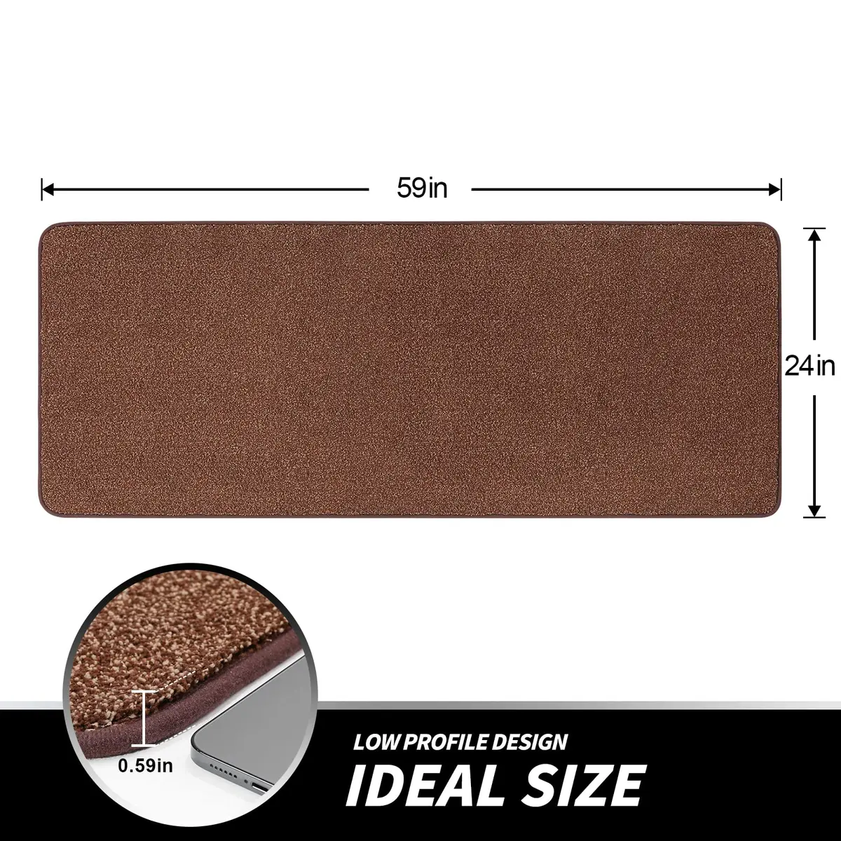 LINLA Camel Coffee Doormat 24x59 Inches | Super Absorbs Mud & Dirt, Indoor Area Rug - view 2
