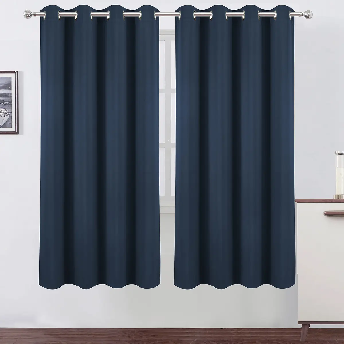 LEMOMO Navy Blue Blackout Curtains 52 x 72 Inch | Thermal Insulated Room Darkening Panels - main product image