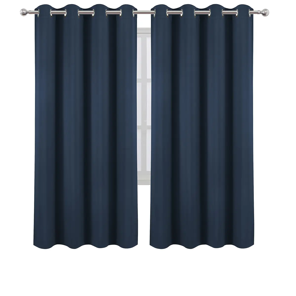 LEMOMO Navy Blue Blackout Curtains 52 x 72 Inch | Thermal Insulated Room Darkening Panels - view 2