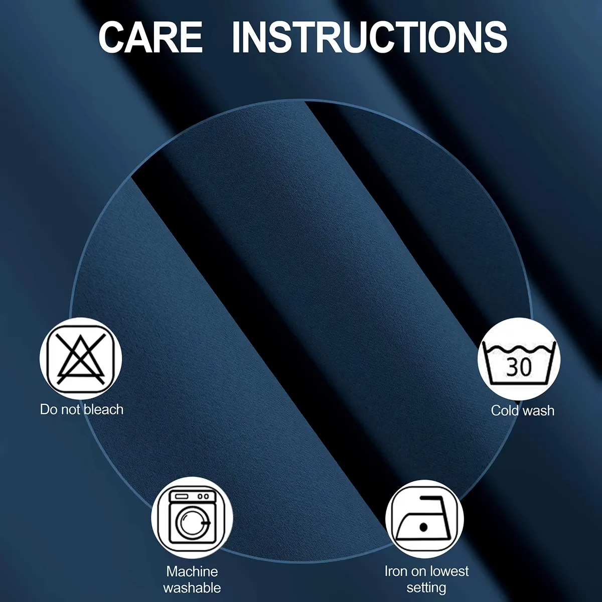 LEMOMO Navy Blue Blackout Curtains 52 x 72 Inch | Thermal Insulated Room Darkening Panels - view 4