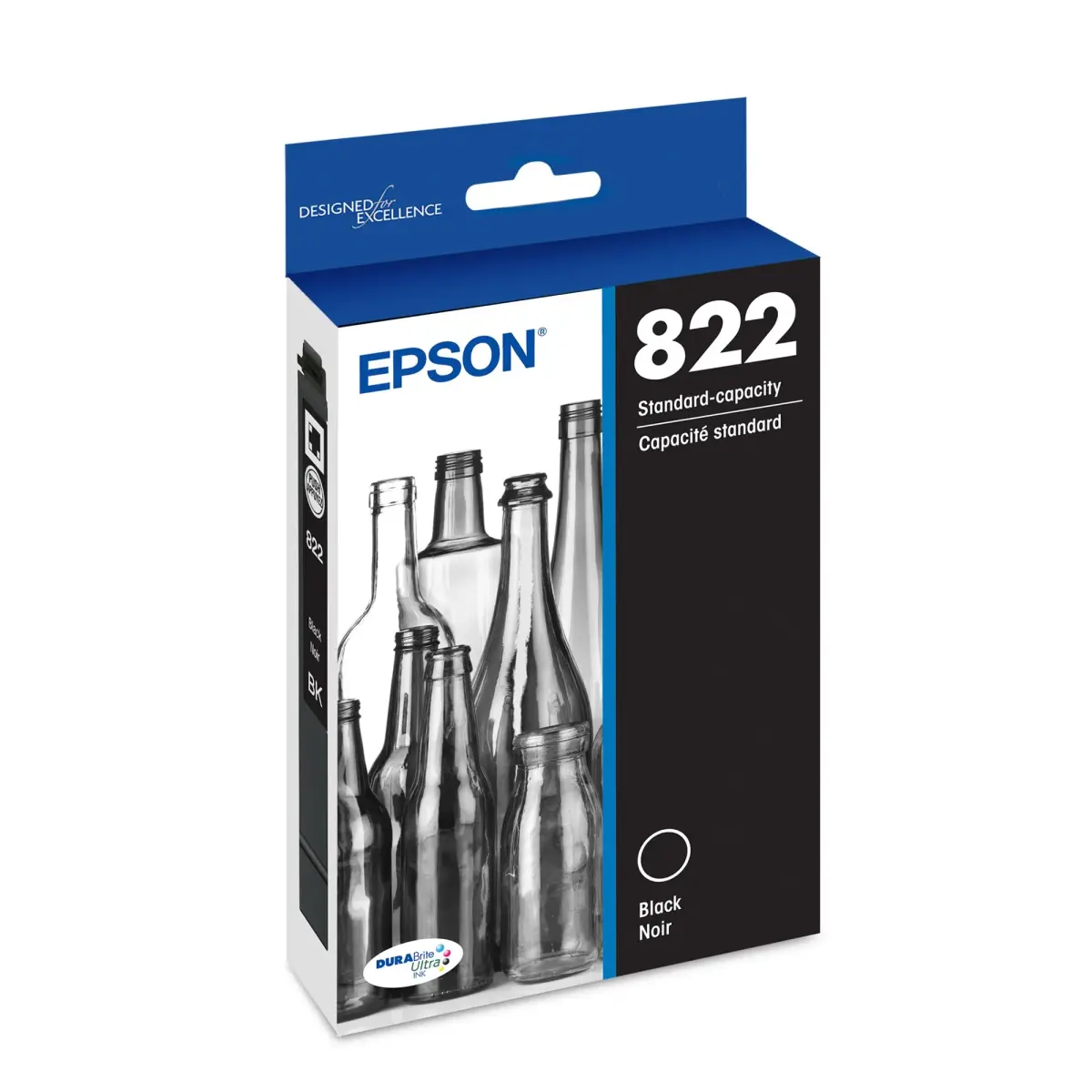 Epson 822 Genuine Standard Capacity Black Ink Cartridge T822120 | Page Yield 260 Pages - main product image
