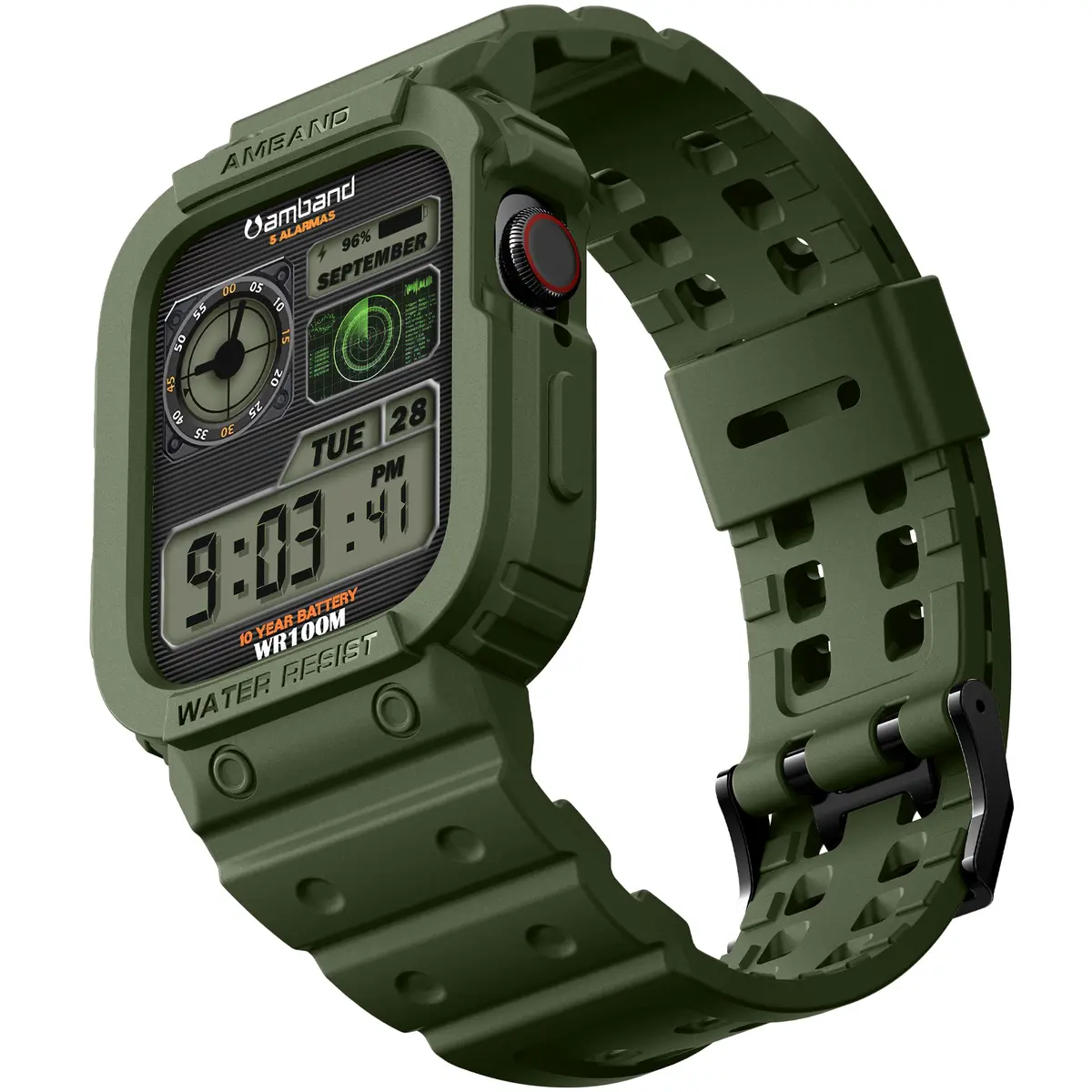 amBand Compatible with Apple Watch 42/44/45mm | Rugged Military Shockproof Band for iWatch Series 1-9 & SE - main product image