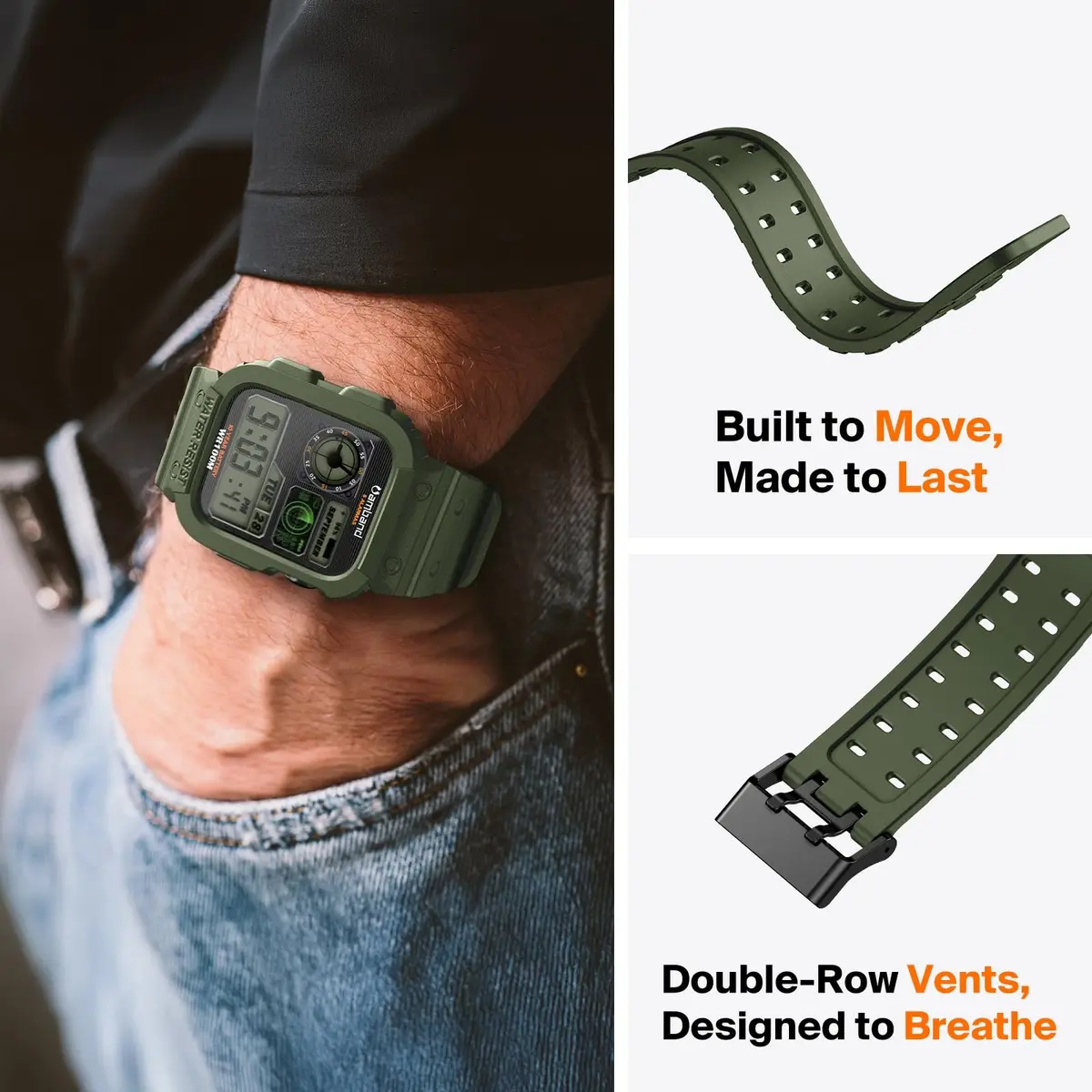 amBand Compatible with Apple Watch 42/44/45mm | Rugged Military Shockproof Band for iWatch Series 1-9 & SE - view 6