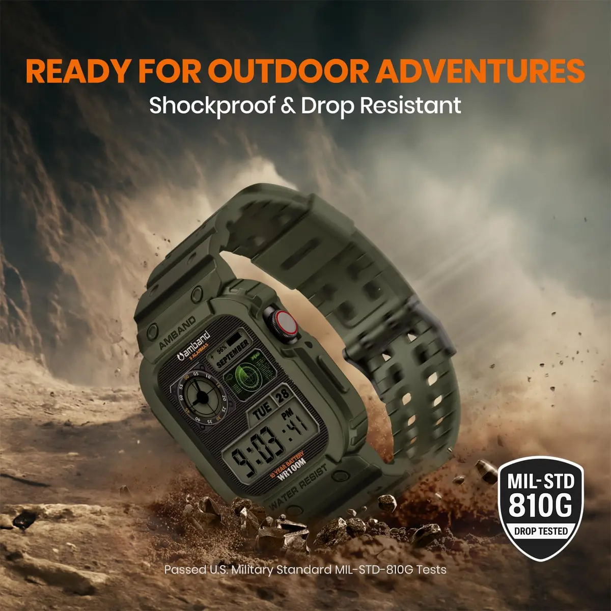 amBand Compatible with Apple Watch 42/44/45mm | Rugged Military Shockproof Band for iWatch Series 1-9 & SE - view 7