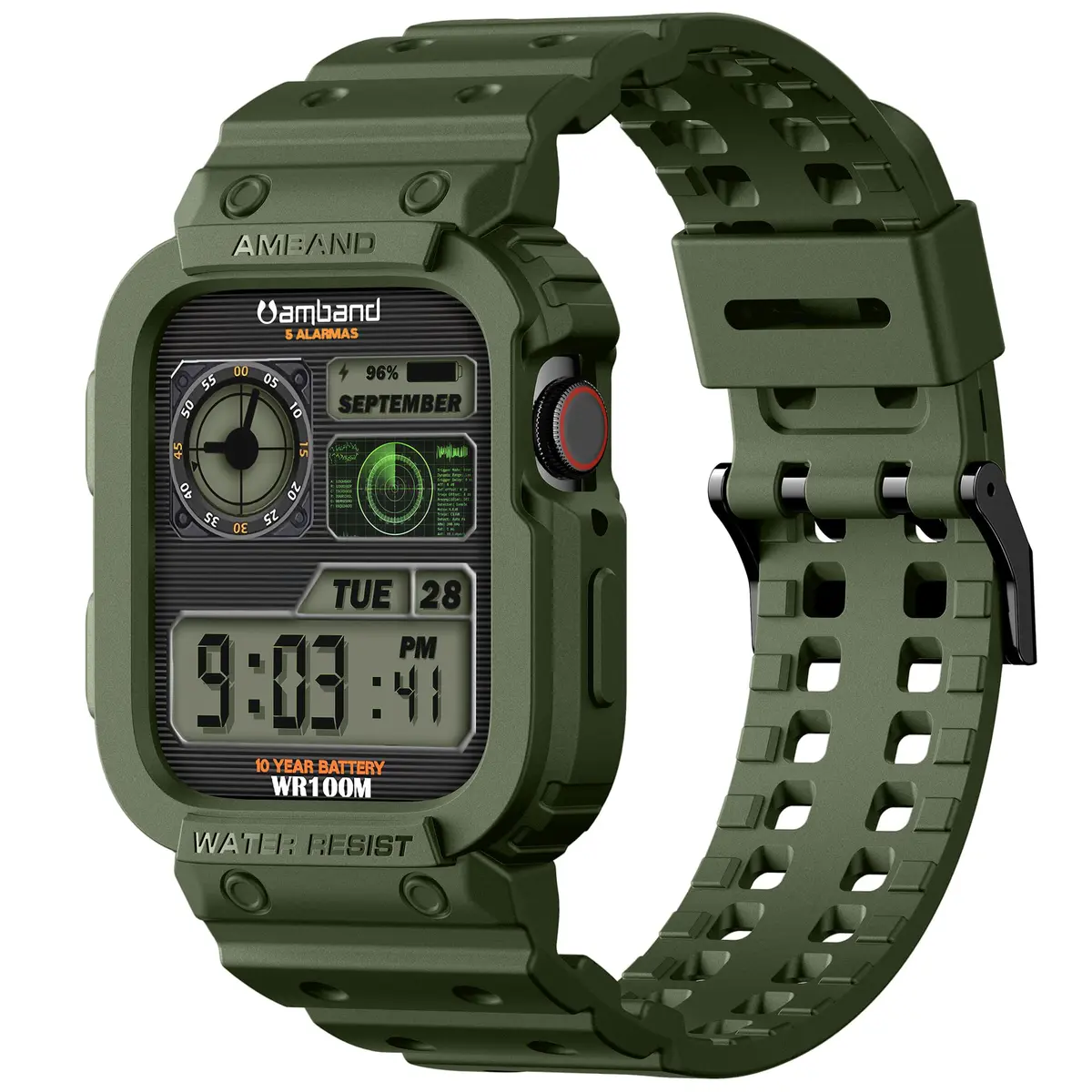 amBand Compatible with Apple Watch 42/44/45mm | Rugged Military Shockproof Band for iWatch Series 1-9 & SE - view 2