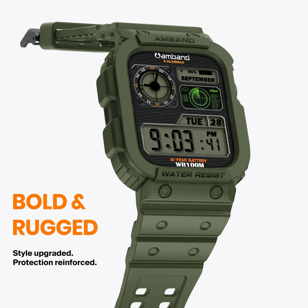 amBand Compatible with Apple Watch 42/44/45mm | Rugged Military Shockproof Band for iWatch Series 1-9 & SE - view 3