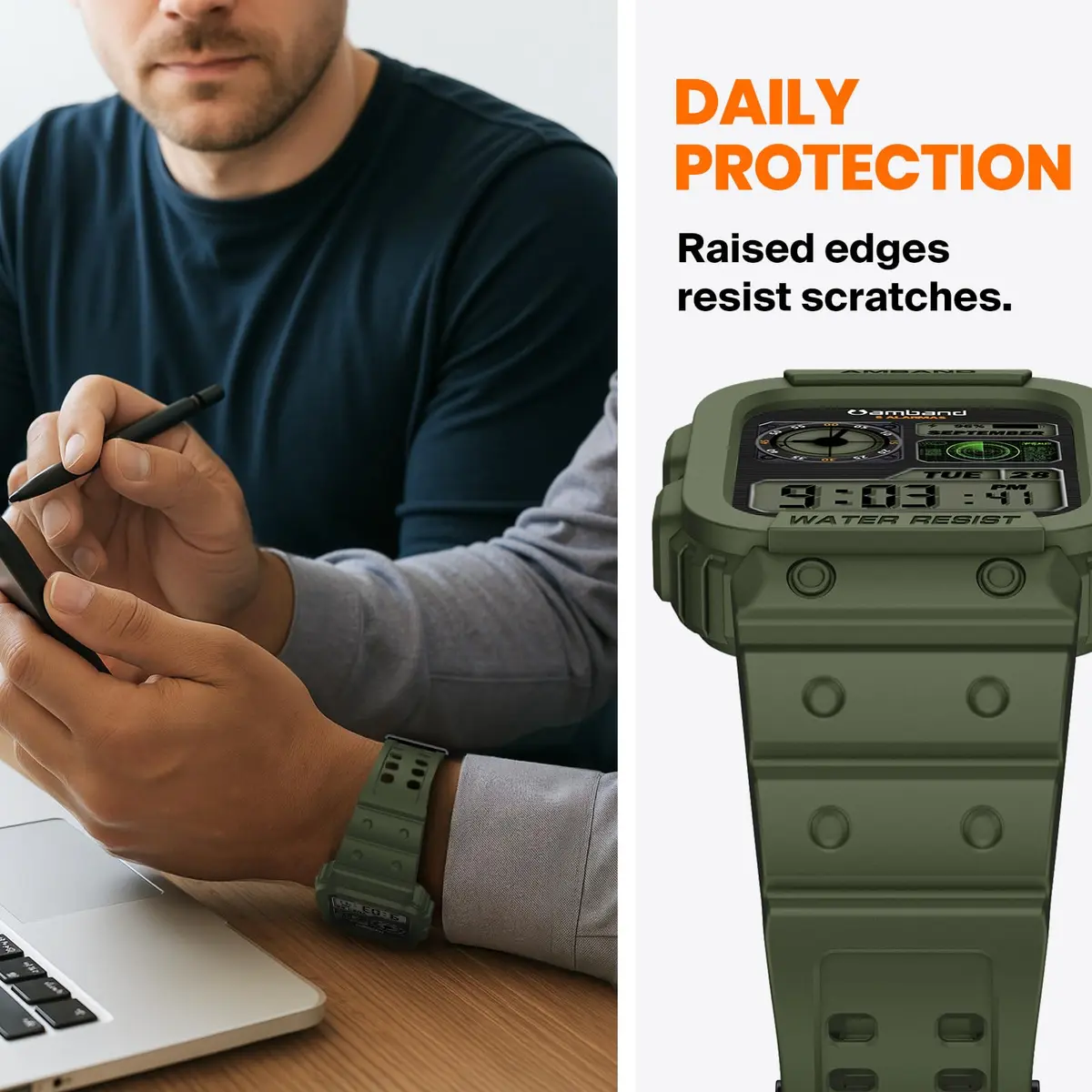 amBand Compatible with Apple Watch 42/44/45mm | Rugged Military Shockproof Band for iWatch Series 1-9 & SE - view 4