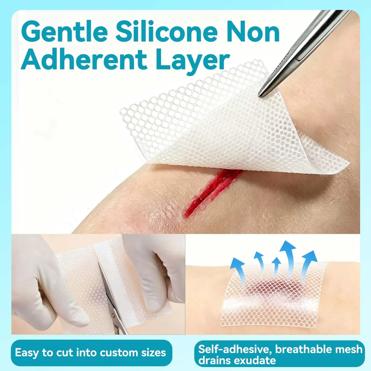 Dimora Silicone Wound Contact Layer 10 pcs | Non-adhering, Transparent, 7.5cm x 10cm - view 3