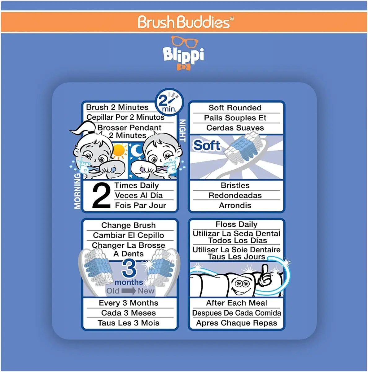 Brush Buddies Blippi Kids Toothbrushes 2PK | Soft Bristles Small Head for Toddlers 2+ Years - view 5
