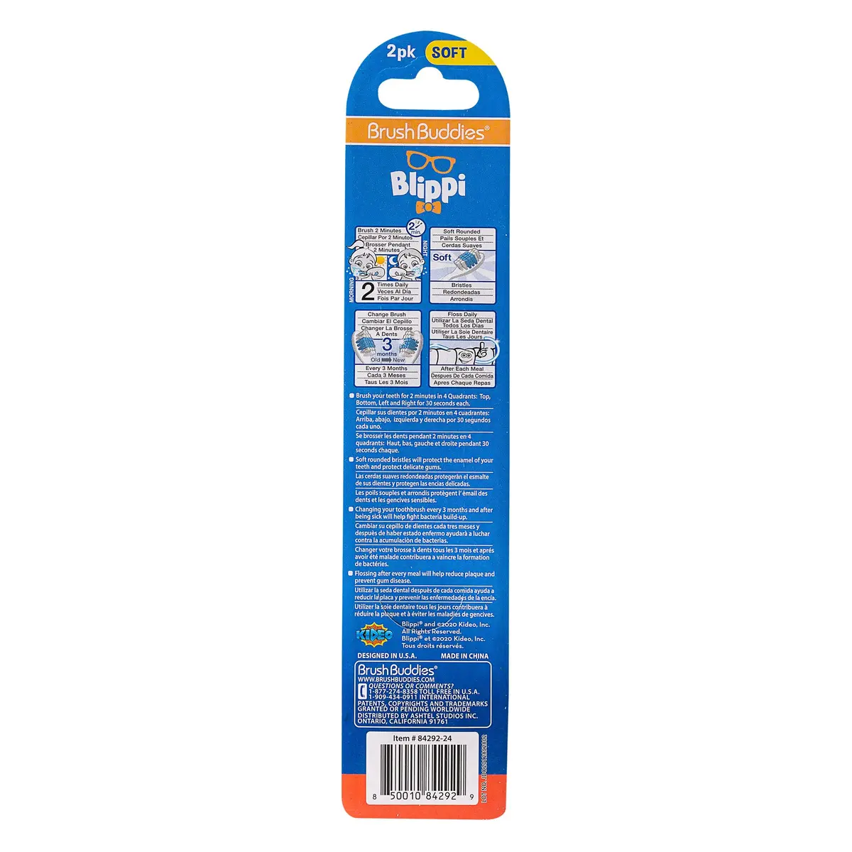 Brush Buddies Blippi Kids Toothbrushes 2PK | Soft Bristles Small Head for Toddlers 2+ Years - view 4