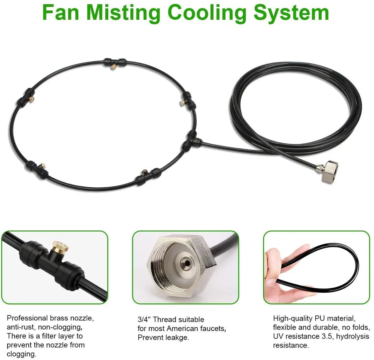 LANDGARDEN Outdoor Misting Fan Kit 5.9M (19.36FT) | Cools Patios in Indian Summer Heat - view 4