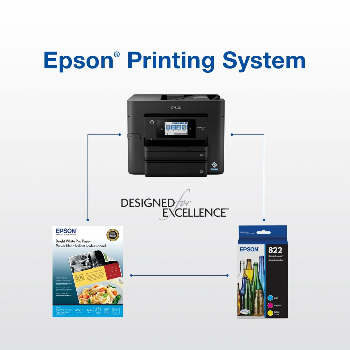 Epson 822 Genuine Ink Standard Capacity Color Cartridge 4-Pack T822520-S | 300 Pages Yield - view 6