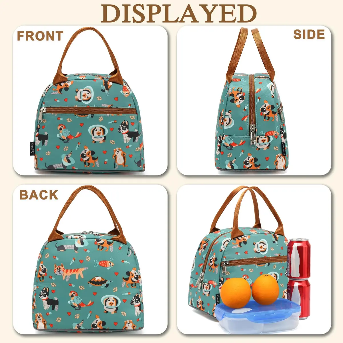 FlowFly Insulated Lunch Cooler Bag - Tote Bag Organizer for Women/Men, Dog | Water Resistant, Freezer Safe, 9.1”L×6.1”W×12.3”H - view 9