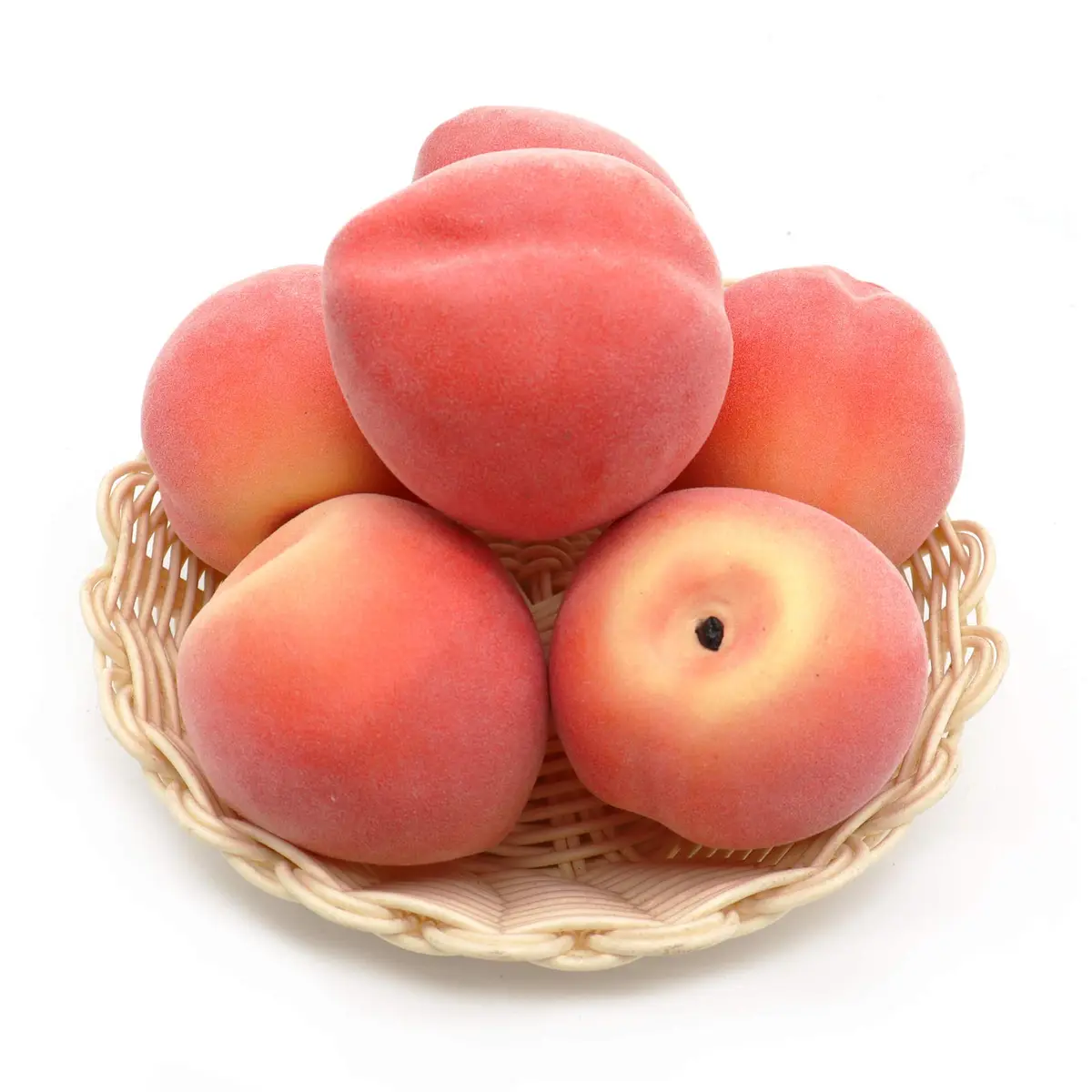 Mefier Home 6pcs Artificial Peaches Fake Peaches Vivid Pink Foam Fruit Decorations | 8 cm (3.15 in) Height - view 5