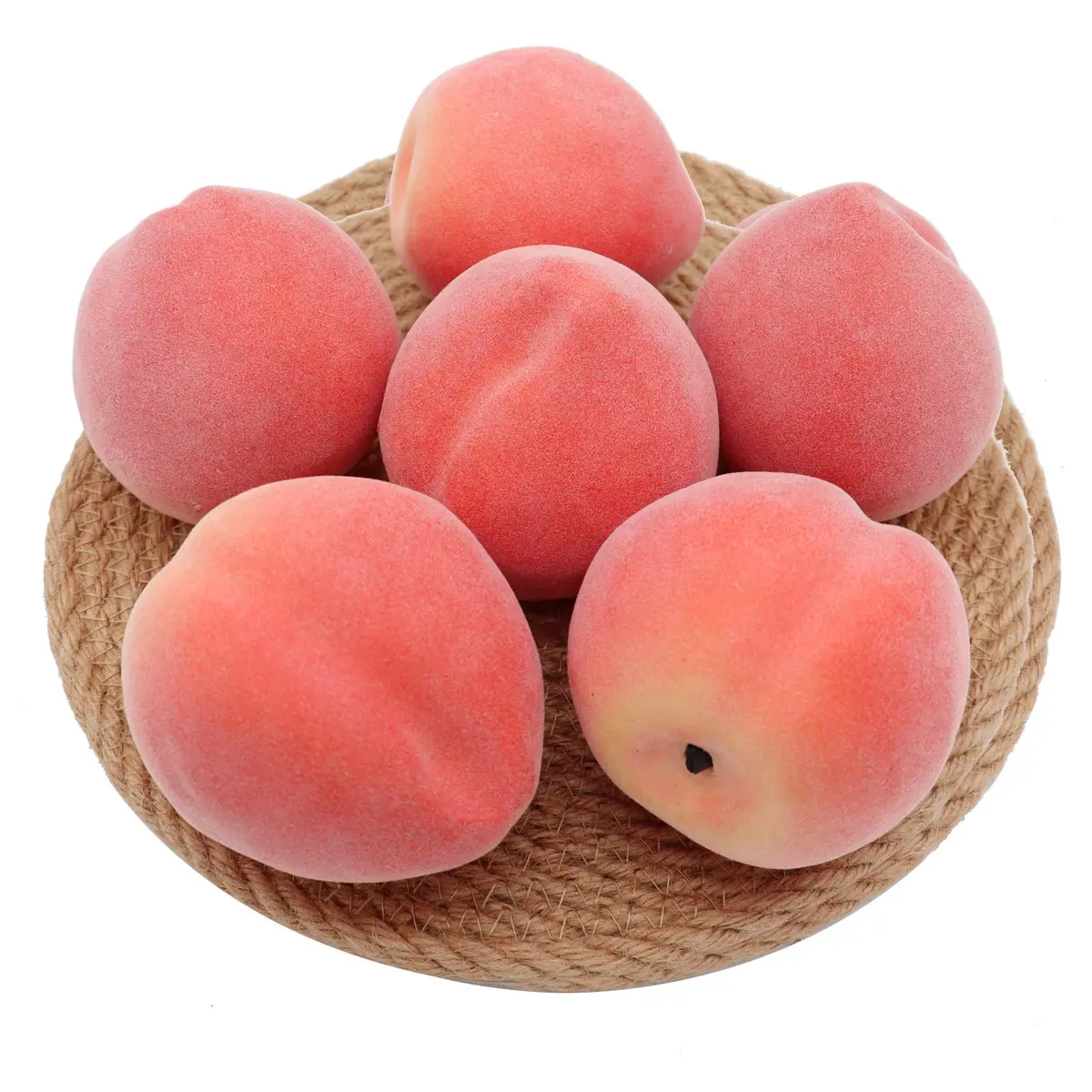 Mefier Home 6pcs Artificial Peaches Fake Peaches Vivid Pink Foam Fruit Decorations | 8 cm (3.15 in) Height - view 2