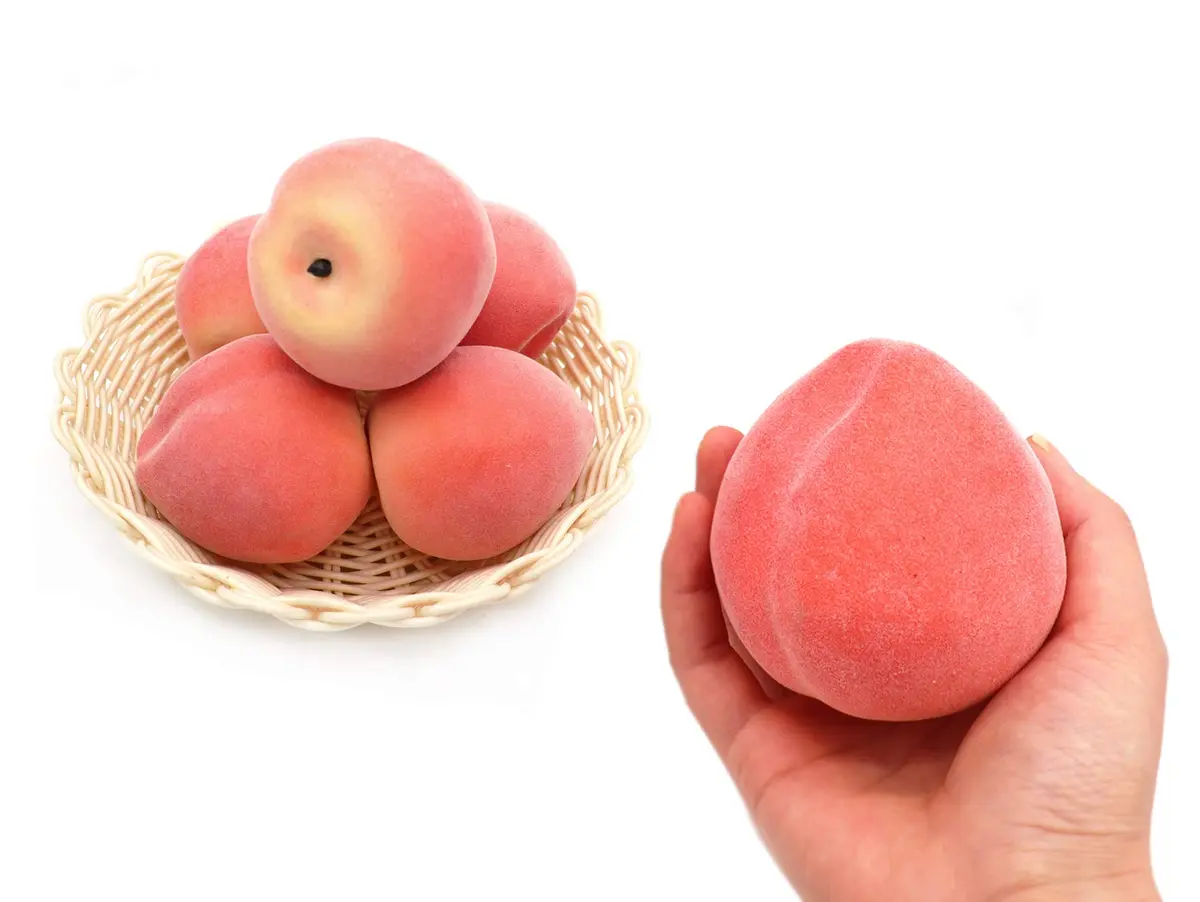 Mefier Home 6pcs Artificial Peaches Fake Peaches Vivid Pink Foam Fruit Decorations | 8 cm (3.15 in) Height - view 3