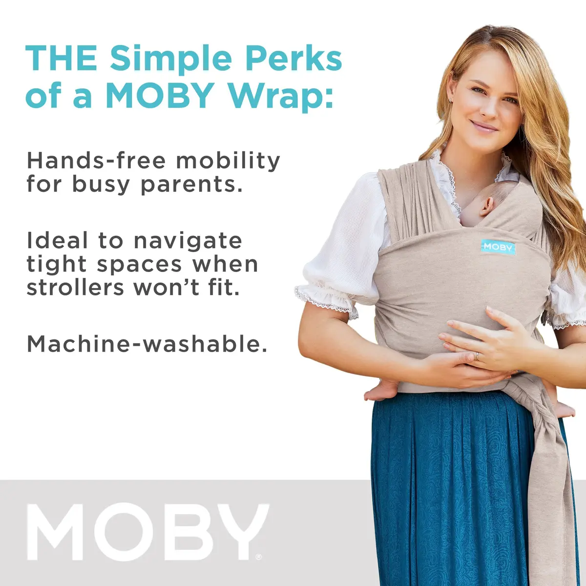 Moby Baby Wrap Carrier Element for Newborns to Toddlers (8-33lbs) | Ultra Lightweight & Adjustable - view 4