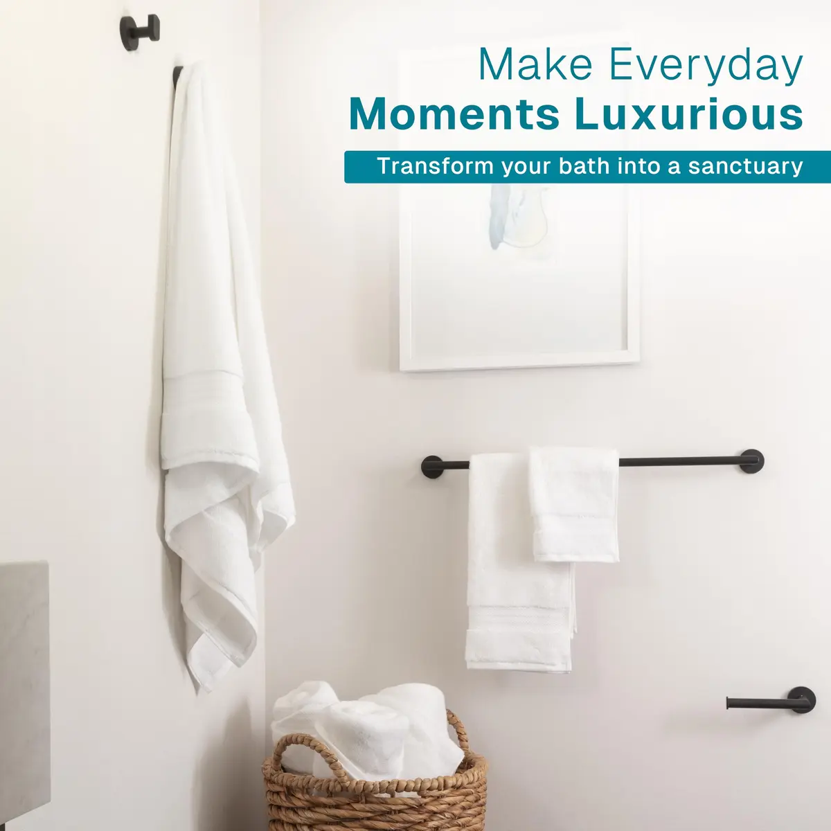Fabdreams 100% Organic Cotton Bath Towel Set | GOTS Certified | 700 GSM | 6-Piece White - view 6