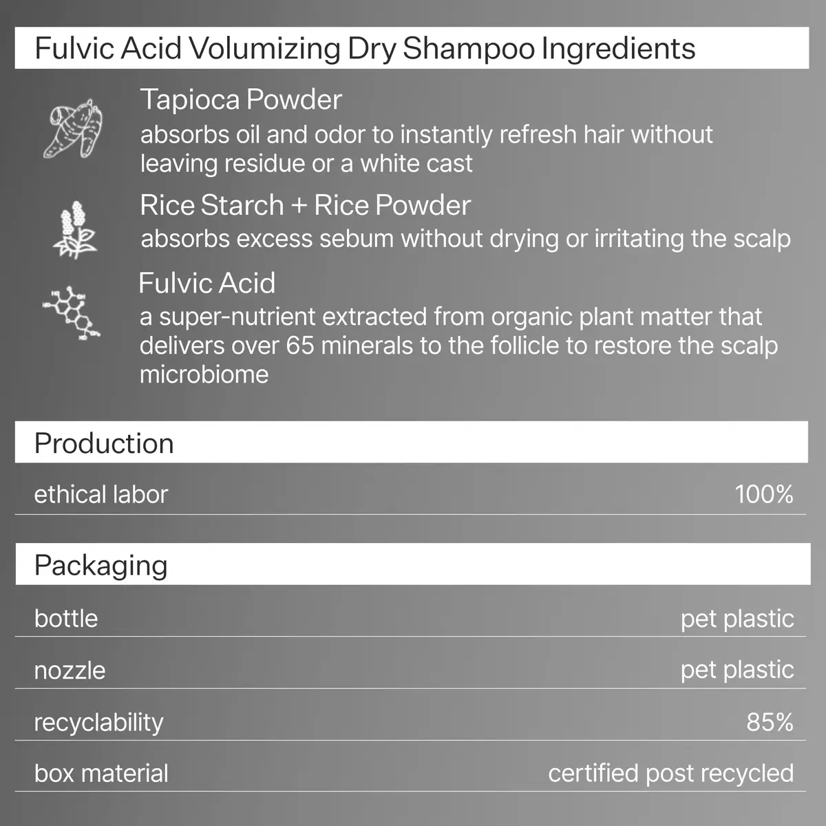 ACT+ ACRE Fulvic Acid Volumizing Dry Shampoo – Unscented, Non-Aerosol, 0.46 Oz | Plant-Based, Vegan, Paraben-Free - view 7