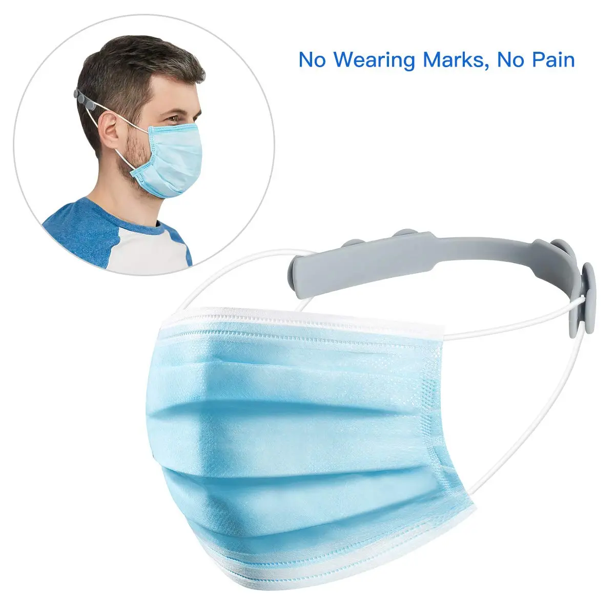 WHATOOK Silicone Mask Extender Strap 6pcs | Adjustable Ear Saver for Masks, Protect Ears, Back of Head (6 Count Pack) - view 5