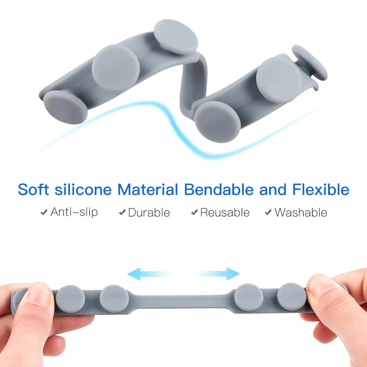 WHATOOK Silicone Mask Extender Strap 6pcs | Adjustable Ear Saver for Masks, Protect Ears, Back of Head (6 Count Pack) - view 4