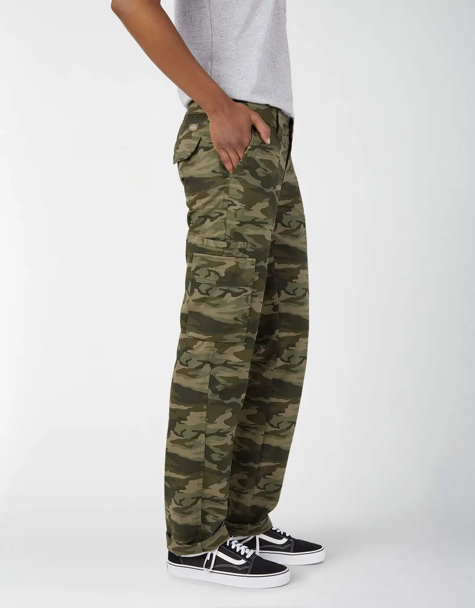 Dickies Relaxed Fit Stretch Cargo Pants Light Sage Camo 14 US | Comfortable Work Utility - view 3