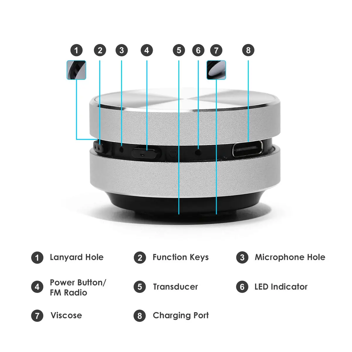 Bigvapor Bone Conduction Speaker Silver | Turn Anything Hollow into a Speaker - view 6