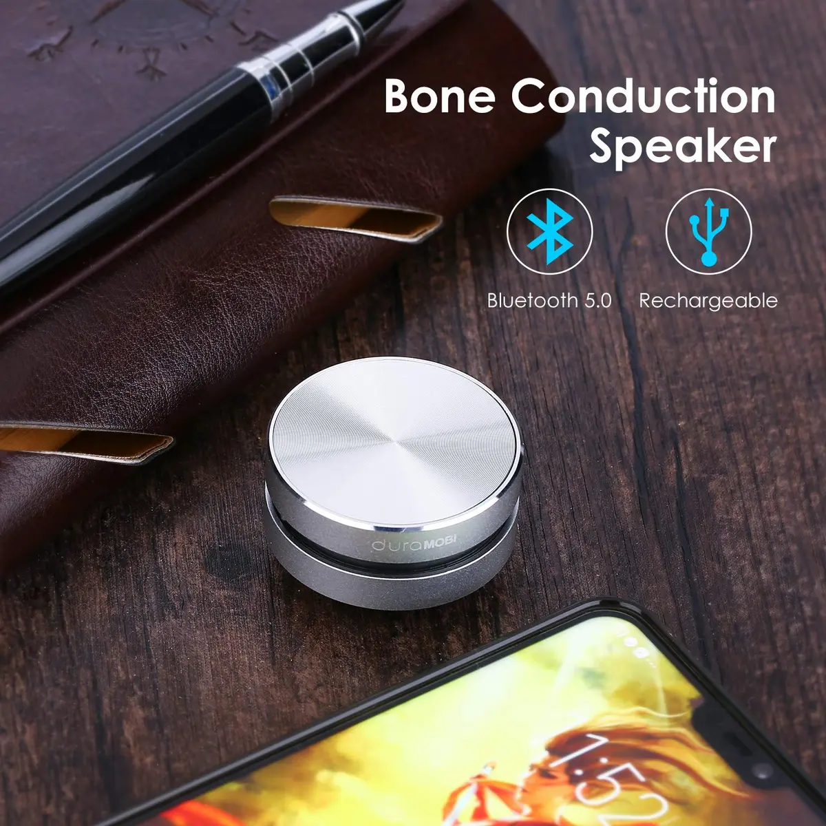 Bigvapor Bone Conduction Speaker Silver | Turn Anything Hollow into a Speaker - view 3