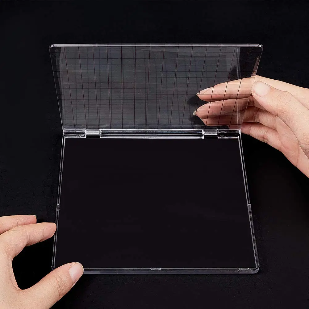 PH PandaHall Acrylic Stamp Block for Card Making | 15.1x15.7cm Clear Stamping Platform with Grid Lines - view 4