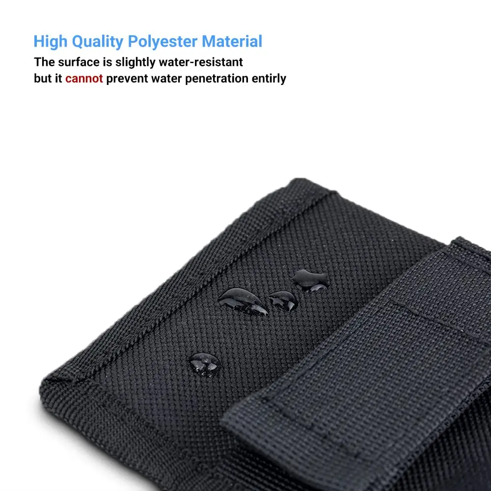 JJC 18650 20700 or 21700 Battery Pouch Holder Storage Case with Carabiner | Water-Resistant Polyester, 4 Pack, Belt & Carabiner Mount - view 4