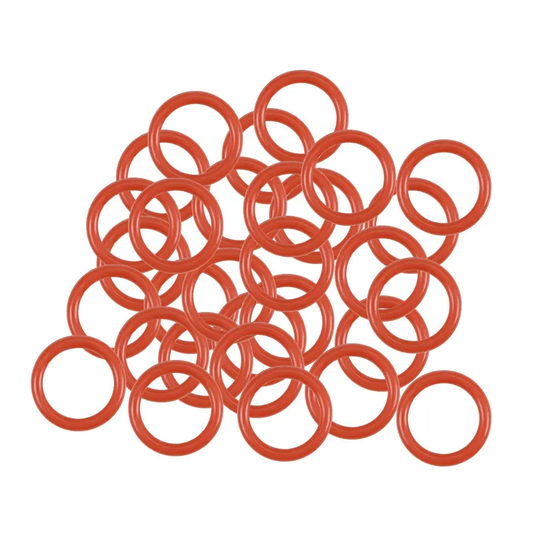 uxcell Silicone O-Ring 6.5mm OD 4.5mm ID 1mm Width Red VMQ Seal Gasket Pack of 30 | High Temp & Chemical Resistant - main product image