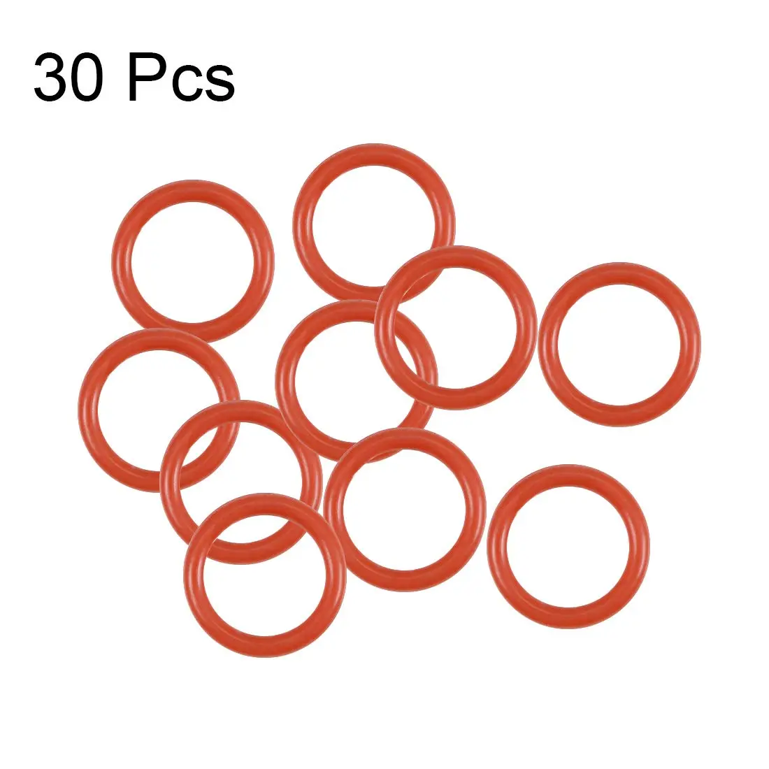 uxcell Silicone O-Ring 6.5mm OD 4.5mm ID 1mm Width Red VMQ Seal Gasket Pack of 30 | High Temp & Chemical Resistant - view 3