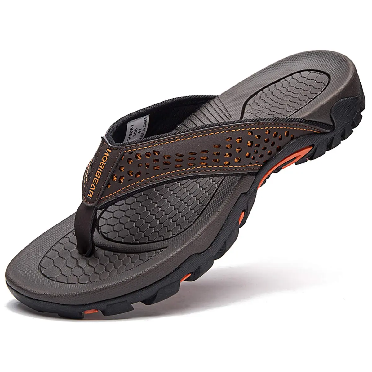 GUBARUN Flip Flops for Men Thong Sandals Lightweight Shoes for Outdoor and Indoor (Brown 16) | Comfortable & Durable - main product image