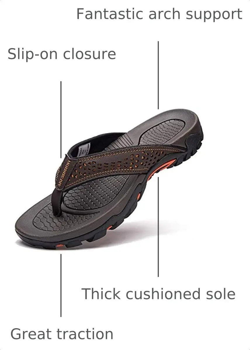 GUBARUN Flip Flops for Men Thong Sandals Lightweight Shoes for Outdoor and Indoor (Brown 16) | Comfortable & Durable - view 3