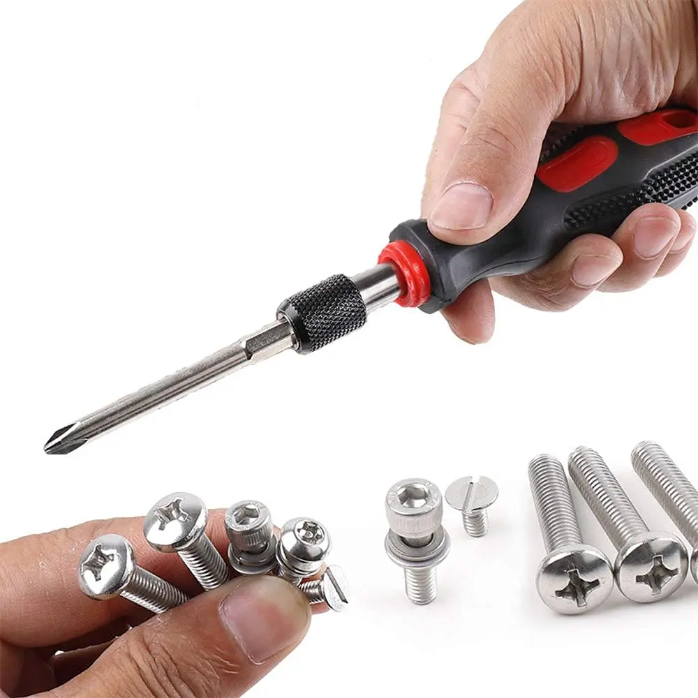 Rocaris 12 Pack 100mm (3.93") Hex Shank Magnetic Screwdriver Bits Set | S2 Steel, Slotted & Cross Head - view 6