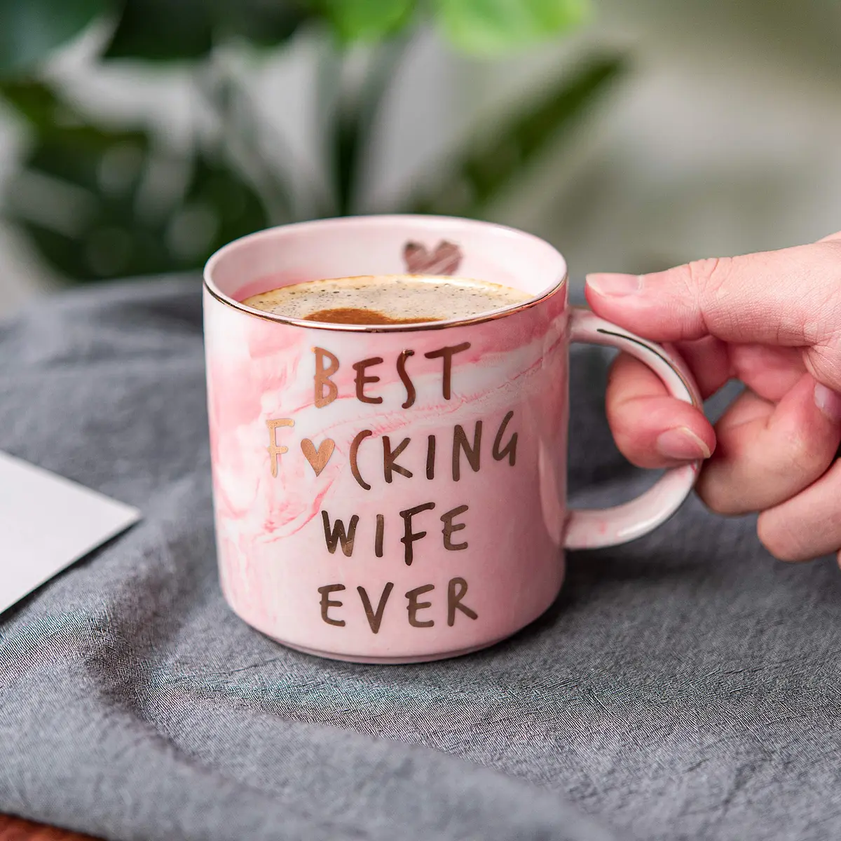 Hendson Marble Ceramic Coffee Mug Cup 340ml (11.5 Fl Oz) | Romantic Gift for Wife - view 4