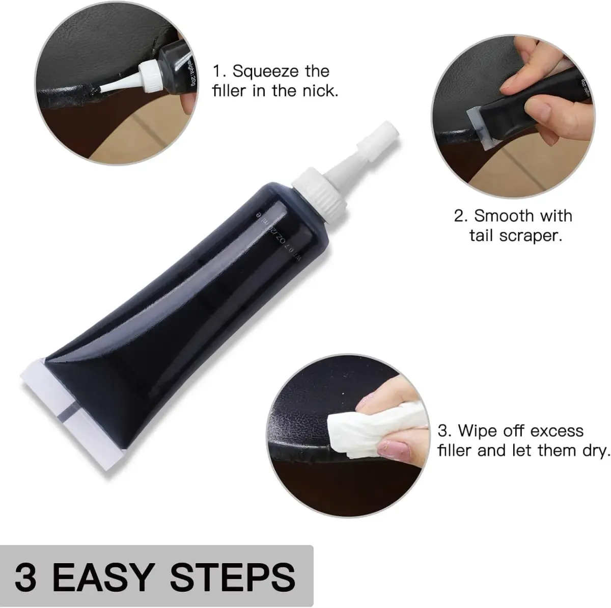 SEISSO 12 Colors Leather Repair Kit | Heavy Duty Vinyl, for Furniture Car Seats Couches Sofa Shoes Boat, Purses Jacket Leather Paint - view 6