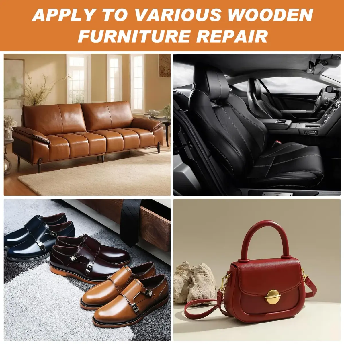 SEISSO 12 Colors Leather Repair Kit | Heavy Duty Vinyl, for Furniture Car Seats Couches Sofa Shoes Boat, Purses Jacket Leather Paint - view 8