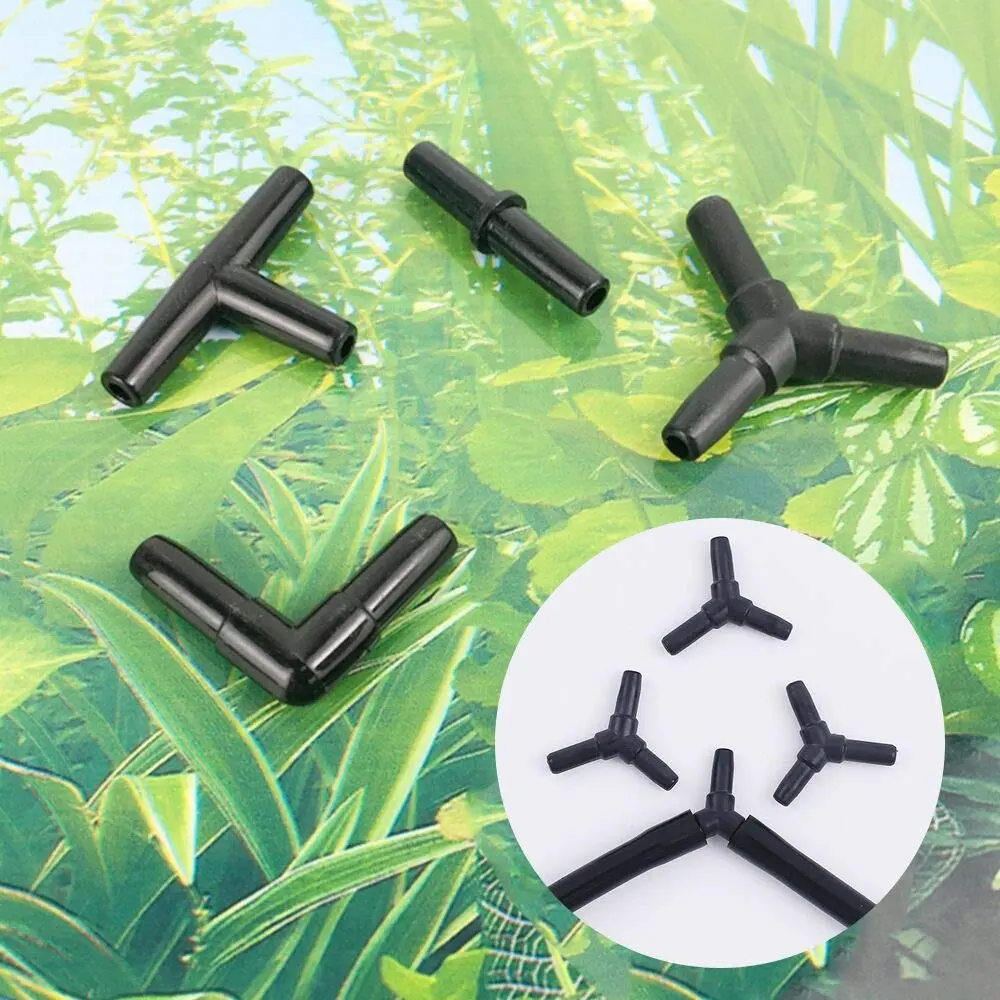 BornFeel Black Aquarium Airline Tubing Connectors 40pcs | 4 Types for Fish Tank Air Lines - view 5
